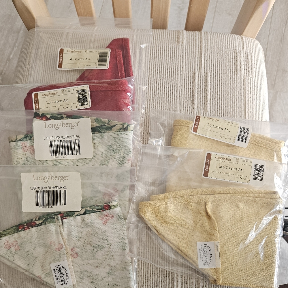 Longaberger Basket Liners 6 - Med & Lg Catch All Basket Liners